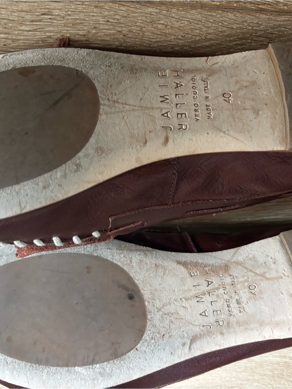 Jamie Haller Brown Leather Camp Moccasins Loafers Size 40 - Picture 7 of 7